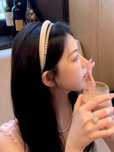 เครื่องประดับผมรูปไข่มุกสไตล์ญี่ปุ่นและเกาหลีสำหรับผู้หญิง 2024 ใหม่ ไฮเอนด์ รูปไข่มุก ทรงสูง ประดับผมแบบสวมหัว ชิ้นส่วนผม