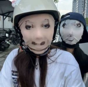 Sun Protection Mask Emoticon Package Spoof Headgear Funny Mask Funny Face Dress Up Trick Set Sun Protection Mask