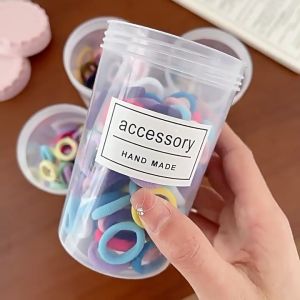 200Pcs/Bottle Colorful Korean Cute Kids Hair Band Ponytails Thumb Small Size Ties Baby Scrunchies Fashion Accessories