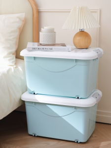 Citylife 30L Space Saving Stackable Storage Container With Wheels & Handle Small Items Organizer Box