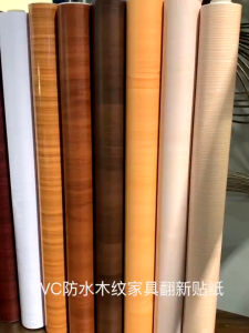 Wood grain pvc sticker kitchen cabinet self-adhesive wallpaper waterproof furniture decoration renovation kitchen sticker wood grain self-adhesive wallpaper wallpaper stove cabinet waterproof oil-resistant high temperature bedroom living room wall sticker