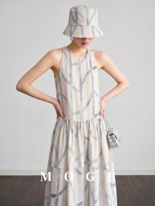 Irregular Line Print Women Dress