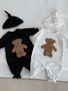 Celebratory Bear Onesie Long Sleeve Hoodie for Baby Boys And Girls Perfect for Spring Autumn Months And Full Moon Celebrations