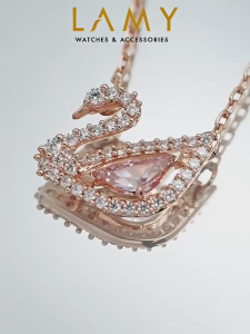 [HOT] Dây chuyền thiên nga LAMY Crystal Swan Necklace Silver 6042 - Dây chuyền nữ