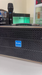 Loa xách tay Bluetooth chính hãng AZPROAZ-D336Bass 15-3 đường tiếng thùng gỗ bọc da-Viền kim loạiTặng 2 kim loại