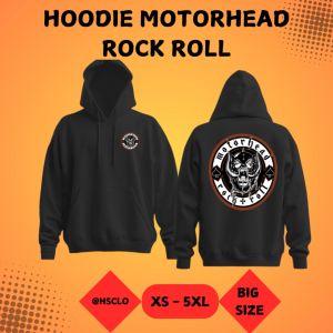 Hoodie Jumper Sweater Pocket Warna Hitam Motorhead Rockroll Ukuran XS-5XL
