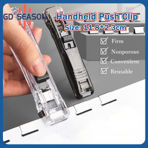 Portable Handheld Paper Clam Push Clip Dispenser Large Size Fast Paper Clipper for School Office