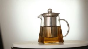 กาชงชา กาแก้ว ตัวกรองสแตนเลส ไลฟ์สไตล์เม็กซิโก ก้นออกแบบเป็นเหลี่ยม Glass teapot