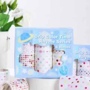 Mr.paper | Mr.Paper 6 Rolls/Box Colorful Dot Washi Tape Set Cute Polka Dot Decorative Tape for Journal Scrapbooking DIY Gift