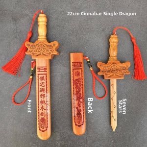Peach Wood Short Sword Chinese Decorative Craftwork