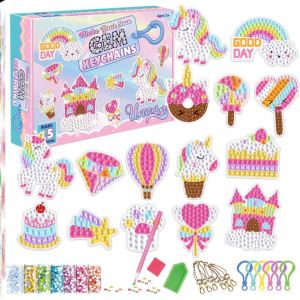 Diamond Pen Diamond Painting Handmade DIY Child Kid Stick-on Crystals Painting Unicorn Paste Acrylic Pendant Keychain