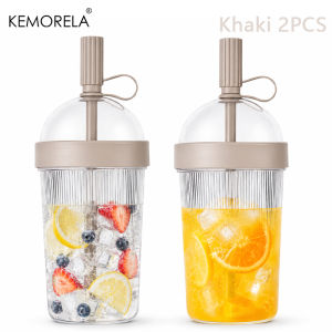 2PCS Coffee Cups With Lids Reusable 17oz Drinkware With Lid And Straw Cold Drink Tumbler For Women Men Travelers Home Travel