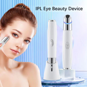 IPL Eye Beauty Device Electric Heated Vibrates Eye Massager Remove Dark Circles Eye Bags Puffiness Wrinkle Blue Red Light Eye Care Pen Essence Importer USB Charging