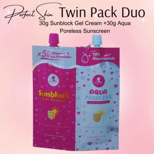 Perfect Skin Sunblock Cream Gel Twin Pack x50 Whitening & Sun Protection 30g
