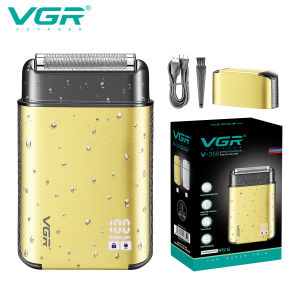 VGR | VGR Mens Personal Shaver Household Convenient Shaver Reciprocating Blade Washable Metal Body Intelligent Digital Shaver V-359