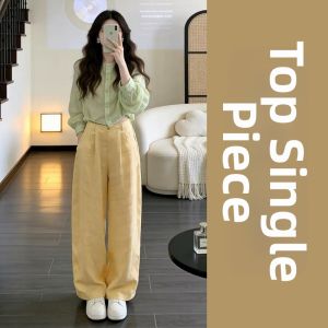 LIRUSHAN | Autumn Chinese Style Casual Shirt and Wide Leg Pants Set