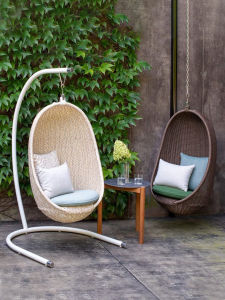 American Country Style Outdoor Swinging Basket Hanging Chair Wicker Weaving Balcony Porch Furniture Swings like a Bird Nest
