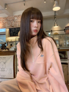 NIHAOKANONG | Áo Khoác Nỉ Cổ Đứng Mở Rộng Có Khóa