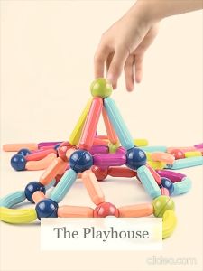 Magnetic Building Block Toys with Rounded Grip Colorful Grip for Toddlers DIY Construction Gift