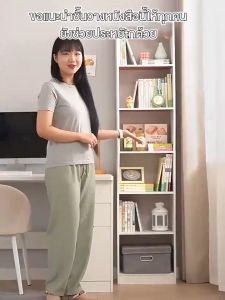 MOYU ชั้นวางของ ตู้โชว์ ชั้นวางหนังสือ ชั้นวางของเข้ามุม ชั้นวางของอเนกประสงค์ 180cm แข็งแรง ชั้นเก็บของ Solid Wood