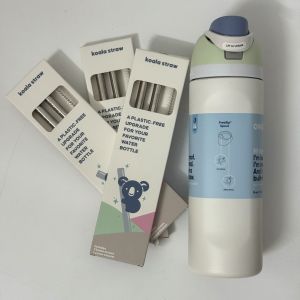 Koala 304 Stainless Steel Straw Set of Two Straws And One Brush Eco Friendly Beverage Utensils from Mainland China