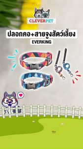 Everking ปลอกคอหมา สายจูงสุนัข ปลอกคอสัตว์เลี้ยง พรีเมี่ยม Dog Cat Collar CleverPet