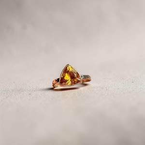 Natural Genuine | Loveau Jewel | Brazilian Citrine Ring | Citrine | Ring | S925 Silver Ring | Adjustable