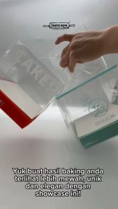 Kotak Kemasan Kue Mika Transparan Estetik Persegi Pegangan: Packaging Premium Tray Gable