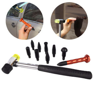 11Pcs Car Body Paintless Dent Repair Tools with Knock Down Head Tap Down Tools Set Dent Repair Kit