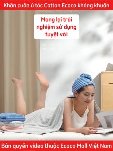 Khăn cuốn tóc ủ tóc mũ tắm cotton ECOCO kháng khuẩn siêu thấm hút cao cấp Khăn lau mềm mịn an toàn cho da thế hệ mới