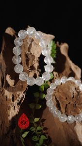 [HCM]Vòng tay hạt trơn đá thạch anh tóc bạch kim mệnh thủy kim - Ngọc Quý Gemstones