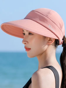 ผู้หญิงฤดูร้อนขี่จักรยานหมวกกันแดดป้องกันรังสียูวีกีฬากลางแจ้งขนาดใหญ่ Brim เส้นใยโพลีเอสเตอร์สไตล์ลําลองปักหกเหลี่ยมรูปร่างโดมที่ถอดออกได้