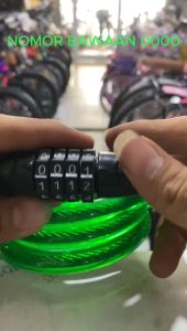 KUNCI/Gembok Sepeda Spiral PAKAI KODE Merk BNB Panjang 105CM