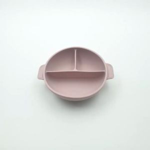 JIYU [JB-010] Silicone Suction Divided Bowl / Mangkok Silikon Suction dengan 3 lubang BPA FREE