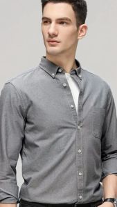 Mens Long Sleeve 100 % Cotton Shirt Trend Mens Casual Shirt Slim Fit