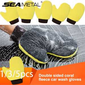 SEAMETAL Car Wash Glove Double-Faced Coral Fleece Auto Cleaning Mitt Gloves Car Window Door Glass Paint Cleaner Care Products