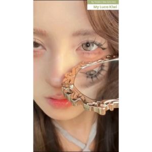PINKINSOFTLENS My Kitty Luca By Pinkin Kiwi Hazel Softlens Normal -0.00 Minus -10.00 1 Pasang Lensa Kontak Warna Diameter 14.5mm  Lensa Kontak softlen Soft Lens Murah