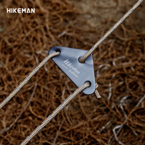 Hikeman หัวเข็มขัดเชื้อกลมสามเหลี่ยมอลูมิเนียมอัลลอยด์กลางแจ้งเชื้อกดึงหลังคาแผ่นกันลู่เต็นท์เชื้อกกันลม หัวเข็มขัดคงที่ 6มม