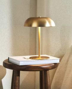 Cute Mushroom Table Lamp Touch Control 3 Colors Dimmable Cordless Rechargeable LED Bedside Lamp for Home Decor Gift