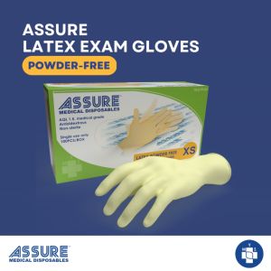 ASSURE Latex Exam Gloves Powder-Free 100 Pce/Box