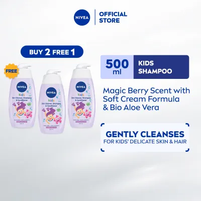 [BUY 2 FREE 1] NIVEA Kids Head to Toe Sparkle Berry (500ml x3) (Penjagaan Bayi)