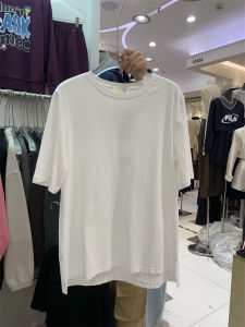 เสื้อยืดคอกลมแขนสั้นทรงหลวมสไตล์เกาหลีสำหรับฤดูร้อน 2024 สไตล์เรียบง่าย สีสันสดใส ลำลอง เสื้อยืดคอกลม