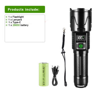 990000000LM Most Powerful LED Flashlight Super Bright 5000mAh Type-C Rechargeable Tactical Torch Light Zoom For Fishing Hunting