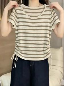 Áo Thun Tay Ngắn Sọc Đối Chọi