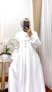 Dress Lebaran Denara Dress Ceruty Babydol Dress Wanita Terbaru 2024 Kekinian Gamis Simple dan Elegan