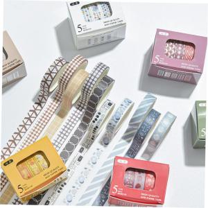 Solid Color Washi Tape Set 5 Rolls/Box Decorative Masking Tape Business Supplies Stationery Cultural Goods Adhesive Tape