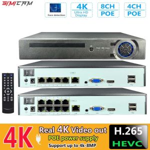 4K 10CH NVR 4/8Port POE For 8MP 5MP 4MP Onvif IP Camera Security System Audio Surveillance Video Recorder Compatible HIK Dahua