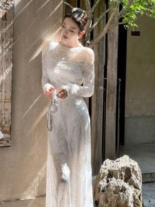 SHANGSHA | Important Occasion French Chic Elegant White Lace Dress Summer