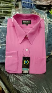 Wendya.T Kemeja Pria Formal Warna Pink Fanta✓Kemeja Polos Lengan Panjang