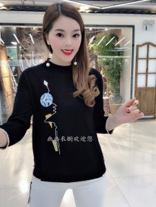 Special Offer Ai Jie Li Er as-82137 Genuine Goods New Spring New Fashion Stand Collar Loose Tencel Knitwear Sweater Women